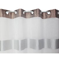 Geschossene Voile Gardine mit Ösen 140x245 Rainbow Vorhang transparent - braun