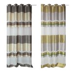Streifenvorhang geschossener Voile mit Ösen 140x245 Gardine Querstreifen transparent in 2 Farben