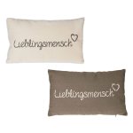 Lieblingsmensch Deko Kissen Bezug 30x50 cm Baumwolle Kissenhülle grau
