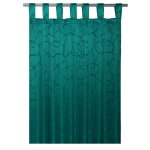 Übergardine Schnörkel Muster blickdicht Schlaufen Vorhang 140x245cm Dekoschal Gardine grün