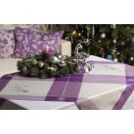 Jacquard Mitteldecke Weihnachten ca. 95 x 95 cm mit Rentier bestickt lila silber