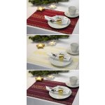 Festliches Tischset Lurex Streifen gold Platzdeckchen mit Ornamenten ca. 33 x 48 cm #1731
