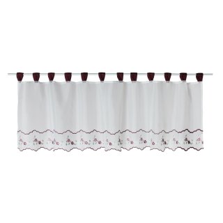 Scheibengardine Schlaufen 155x45 cm Stickerei wilde Rosen Voile Bistrovorhang