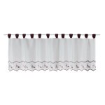 Scheibengardine Schlaufen 155x45 cm Stickerei wilde Rosen Voile Bistrovorhang