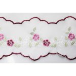 Scheibengardine Schlaufen 155x45 cm Stickerei wilde Rosen Voile Bistrovorhang