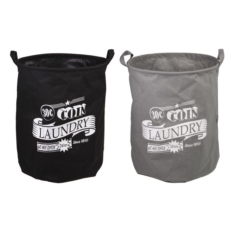 Wäschekorb Laundry Basket 45x36 cm Wäschetonne Wäschesack Stoff schwa, 14,95 €