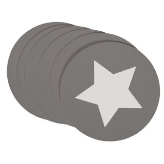 Papier-Untersetzer Glasuntersetzer rund ca. 9,5 cm Ø  6er Set grau Stern weiß