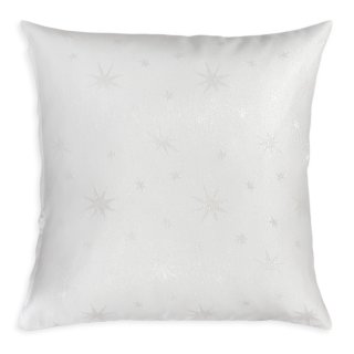 Kissenbezug ca. 50x50 cm mit Glitzer Weiß Silber Lurex Sterne Kissenhülle Dekokissen