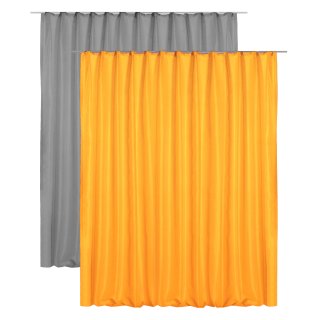 Vorhang Kr&auml;uselband 290x245 cm breit Gardine Wildseide Optik halbtransparent