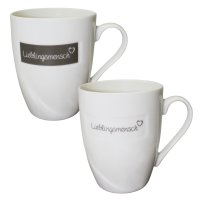 Kaffeetasse Beschriftung Lieblingsmensch Henkel Tasse Porzellan Becher Feld Weiß