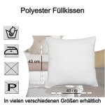 Polyester F&uuml;llkissen Kissen ca. 40x40 cm Kissenf&uuml;llung wei&szlig; Dekokissen Sofakissen