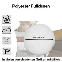 Füllkissen Kopfkissen Polyester 50 cm rund Kissenfüllung 320 g Dekokissen Sofakissen Couchkissen Kissen