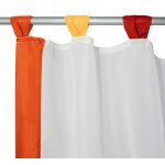 Fenster Vorhang weiß Schlaufen & Band orange Gardinenset 4-tlg Voile 2x 140x120 cm