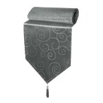 Tischläufer 33x210 cm Grau Damast Ornamente klassisch Tischdecke Läufer spitz zulaufend