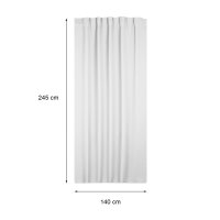 Verdunklungsgardine Blackout Kräuselband Vorhang 135 x 245 Gardine schnee weiß