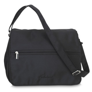 Damen Handtasche Umhängetasche Microfaser Tasche verstellbarer Schultergurt schwarz
