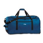 Reisetasche mit Rollen blau Trolley Griff & Gurte zusammenlegbar ultra leicht Nylon
