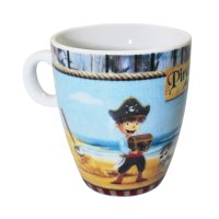 Kindertasse Porzellan Tasse Jungen Becher mit Henkel ca. 200 ml Piraten Motiv 4