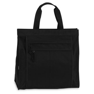 Einkaufstasche Shopper Tasche Umhängetasche Reißverschluss Innen- & Außenfächer - Schwarz