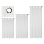 Voile Gardine Emotion weiß Organza Ösen Vorhang transparent beschwerter Abschluß