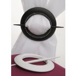 Raffhalter grau Vorhang Deko Strass Steine Ø ca. 16 cm Gardinenspange