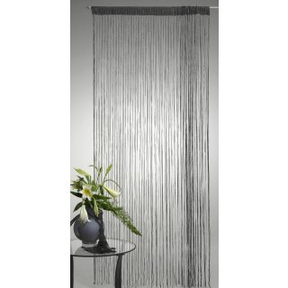 Türvorhang Fadenvorhang anthrazit 90x250 cm Gardine mit Lurex veredelt