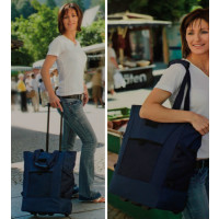 Trolley Punta-Wheel-Shopping-Roller Einkaufstrolley Shopper Rollen Tasche - Blau Punkte Weiß