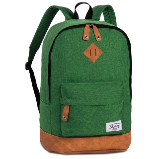 Rucksack 21 L Boden Lederoptik Schul- / Sport Freizeit Tasche Melange Kaktus Grün