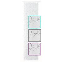Flächenvorhang modern art Schiebegardine halbtransparent Weiß 60x245 cm bestickt