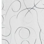 Flächenvorhang modern art Schiebegardine halbtransparent Weiß 60x245 cm schwarz grau weiß bestickt