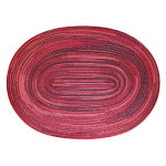 Platzset oval ca. 35x50 cm waschbar Tischset Untersetzer Bast meliert in Bordeaux Rot