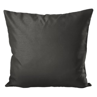 Kissenhülle Deko Kissen Silky Wildseide Optik uni Kissenbezug ca. 50x50 cm Anthrazit