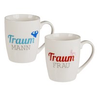 Kaffeetasse Porzellan-Becher wei&szlig; Tasse Traumfrau...