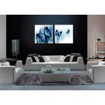 Bild Blue Butterfly Holzfaserplatte Fotodruck Wandbild 2er Set einfache Montage