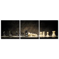 Bild Schach matt Holzfaserplatte Fotodruck Wandbild 3er...