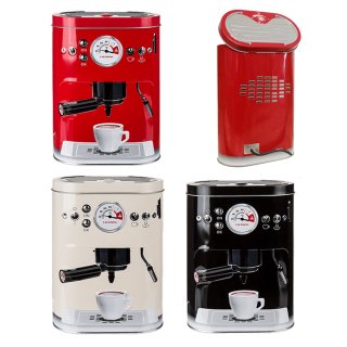 Kaffeedose Retro Look Espresso Maschine 3D Kaffee Vorratsdose Blechdose Metall-Dose