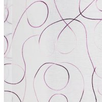 Ösen Vorhang modern art Gardine halbtransparent Weiß 140x245 cm lila violett bestickt