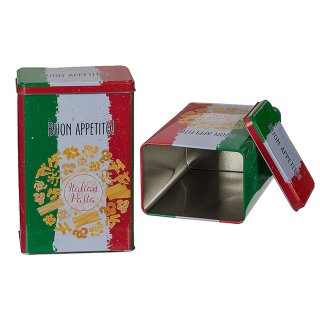 Buon Appetito Pasta Metalldose Vorratsdose Blechdose Metall Box Dose eckig 12 x18 cm