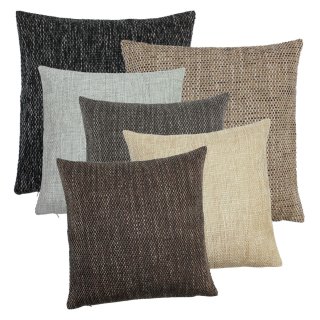 Kissenbezug 38x38 o. 48x48 cm Kissenhülle Struktur grob gewebter Stoff meliert