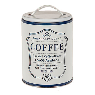 Kaffeedose rund Vorratsdose Retro Blechdose mit Deckel Metall-Dose Beschriftung coffee