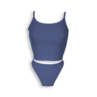 Tankini Slip mit Tank Top Gr. 36 in Cobalt Blau sportliches Bikini Damen Bademode