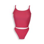 Tankini Slip mit Tank Top Gr. 40 in Fuchsia sportliches Bikini Damen Bademode