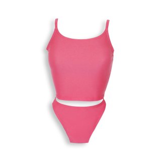 Tankini Slip mit Tank Top Gr. 40 in Rosa sportliches Bikini Damen Bademode